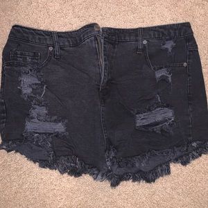 Mossimo black ripped shorts size 16